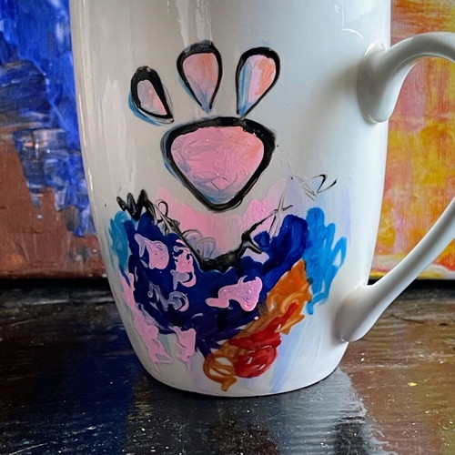 Pink Panther mug hand-painted new