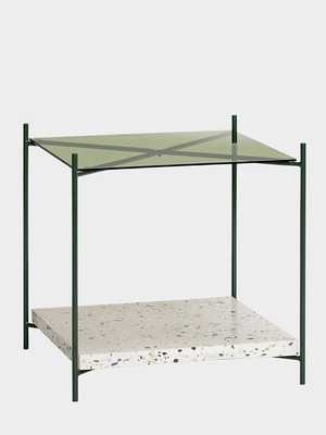 Coffee table with glass and terrazzo