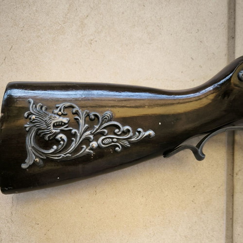 Pirate pistol replica used, carbine type with long barrel
