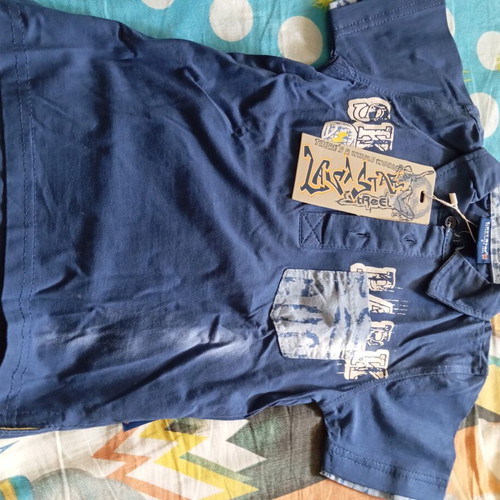 Polo t-shirts new for boys 2-4 years, blue and turquoise