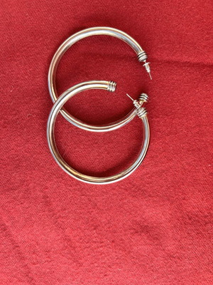 Vintage silver hoop earrings 90’s like new handmade