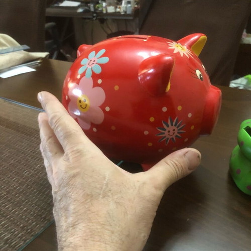 Ceramic piggy bank and frog set new, pack of 2