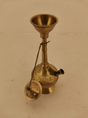 Small brass hookah, 1980s era