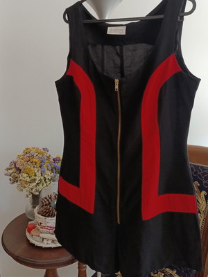 Directions Sleeveless Romper Size UK 14 EUR 40 Like New Black Red