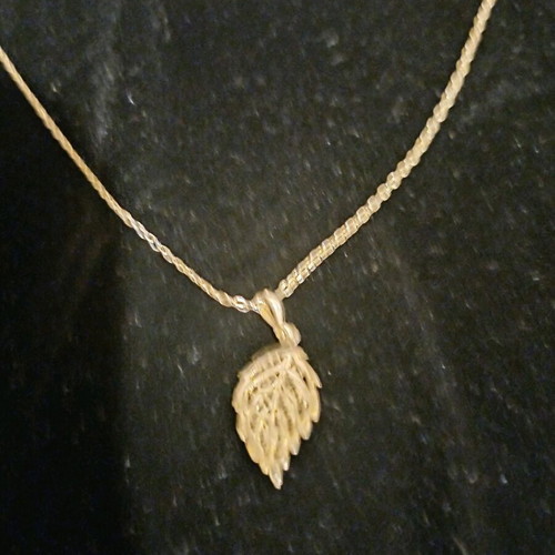 Leaf necklace silver 925 gold plated new, gold color