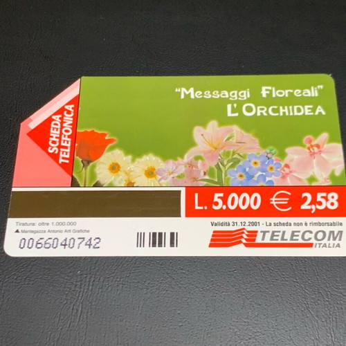 Telecom Italia Orchidea L. 2,500 used phone card