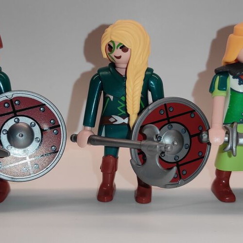 Playmobil викингски щитови девойки custom употребявани, комплект от пет