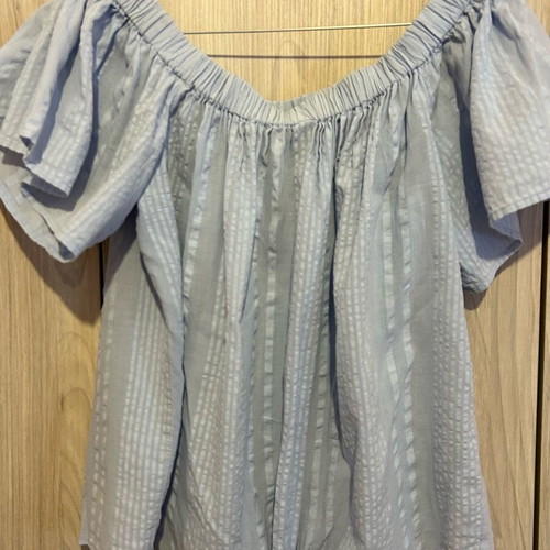 Blue short blouse with off-shoulder used