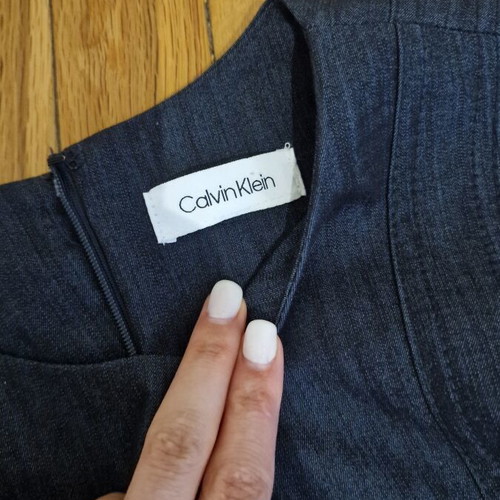 Calvin Klein business denim dress new with tag, size XS, blue