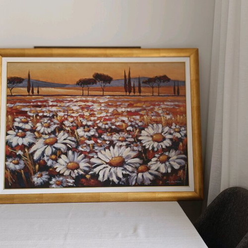 M. Occhini Canvas Painting with Frame like new
