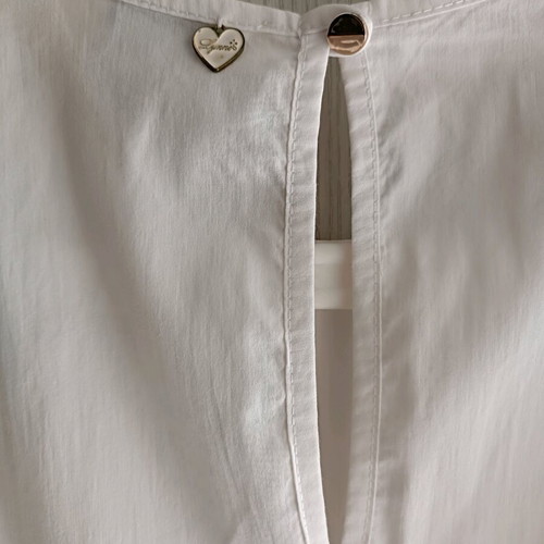 Lynne asymmetric sleeveless top with transparency like new, white