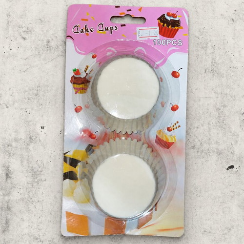 Paper cupcake and muffin baking cups, pack of 100, white