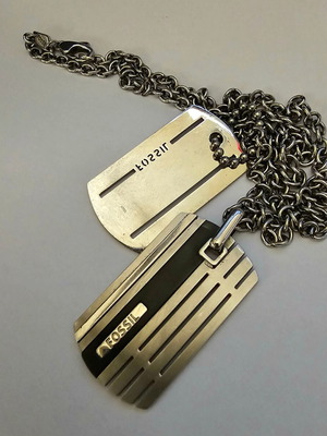 Fossil ανοξείδωτη στρατιωτική ταυτότητα μεταχειρισμένη, Dog Tag