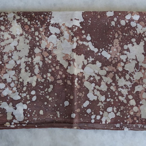 Silk handmade batik scarf vintage 1980, new