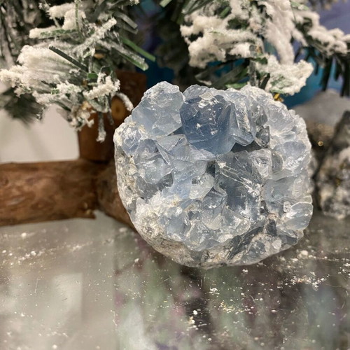 Natural Raw Celestine Drusy without Heat Treatment