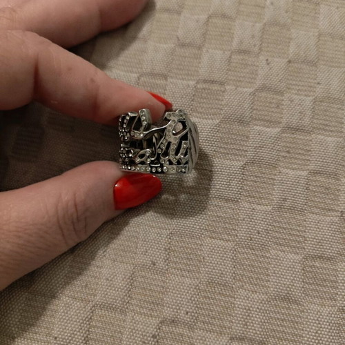 Just Cavalli ring with zircon stones, like new, silver size 56-58