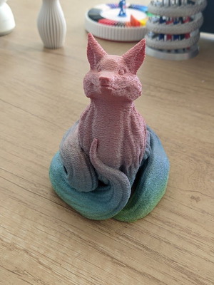 Decorative fox new multicolor PLA with fuzzy skin