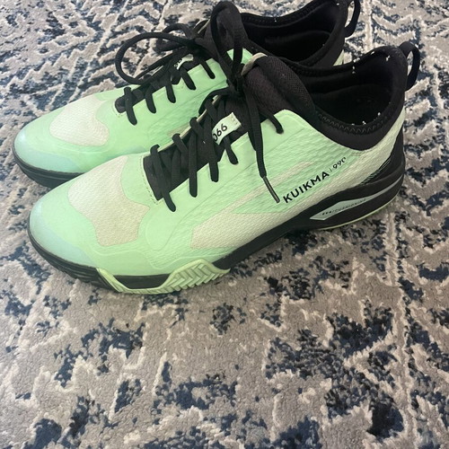 Kuikma padel shoes used, size 45, black and turquoise