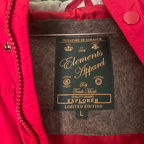 Puffer jacket new, sleeveless with grey hoodie, red, size large