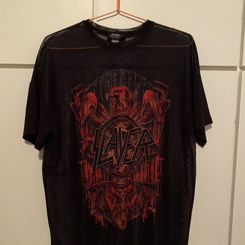 Bershka Slayer mesh oversized T-shirt, XS