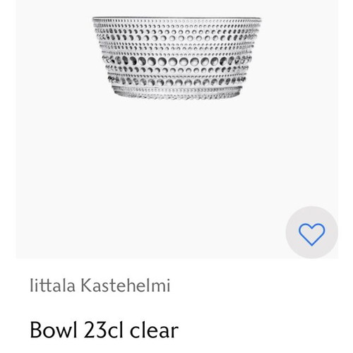 Glass bowl Littala like new
