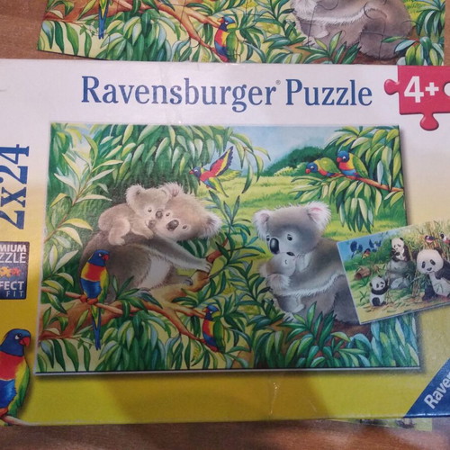 Koala and panda puzzle set used 2x24 pieces