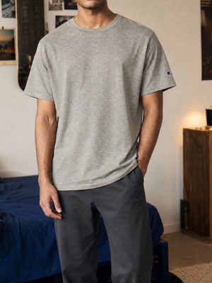 Champion T Shirt men's short sleeve top Medium color gray Classic