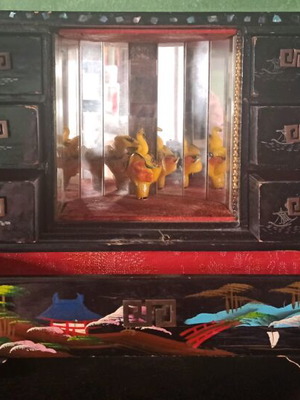 Ιαπωνική χειροποίητη μπιζουτιέρα vintage μεταχειρισμένη, τεχνική cloisonné