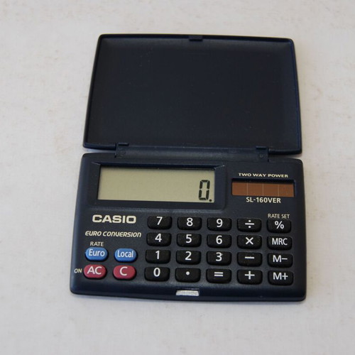 Casio calculator used with euro to drachma conversion button