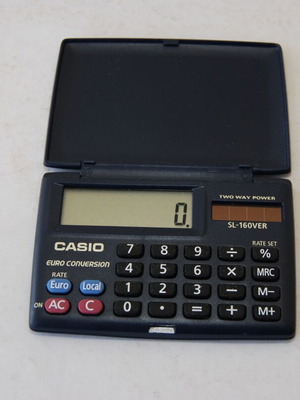 Casio calculator used with euro to drachma conversion button