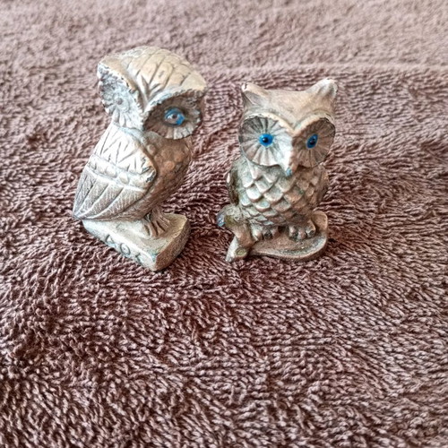 Brass owls like new, set of 2 pieces