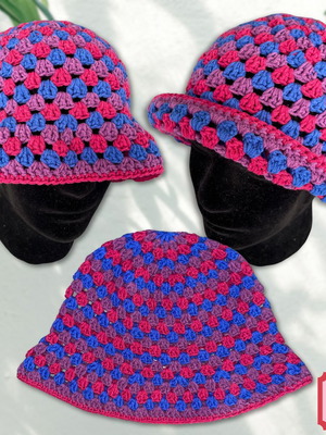 Handmade Bucket Hat "Bi Purple"