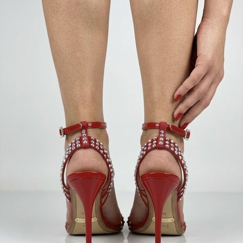 Dodici Gold evening sandals used, red, size 40