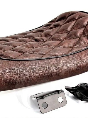 Brown Cafe Racer Seat with Diamond Stitching New