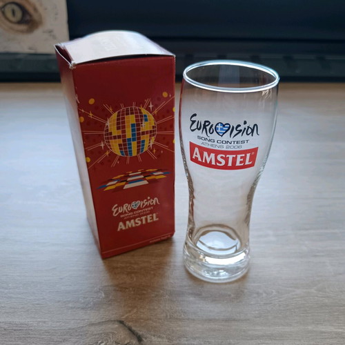 Collectible Eurovision 2006 beer glass new, Amstel