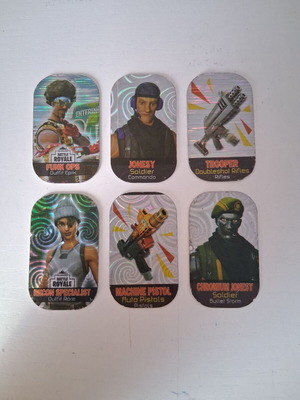 Fortnite metal tags set of 6, like new