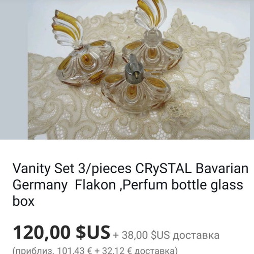 Bijouterie with tray German crystal vintage 1960 new