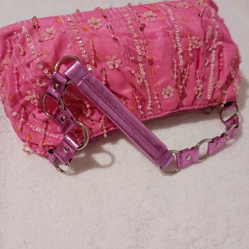 Pink shoulder bag new with sequins
