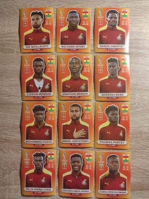 Panini World Cup Ghana 2022 football stickers, 12 players
