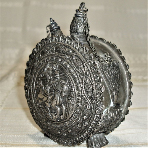 Holy water flask double-sided with Saint George used