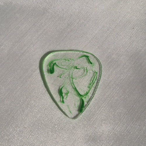 Green guitar pick made of resin new
