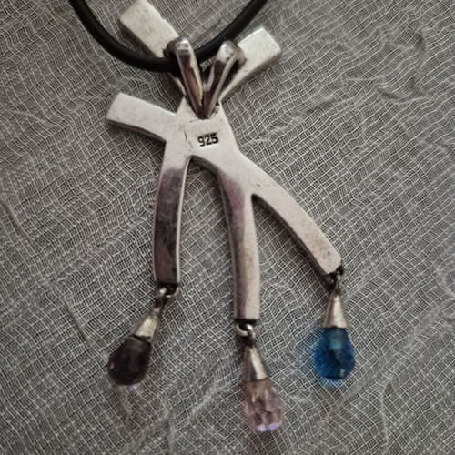 Silver and enamel set with pastel colors, like new