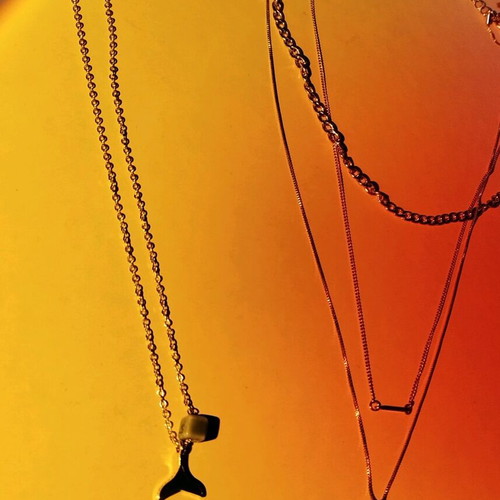 Necklaces new gold color from H&M and Jumbo with mermaid design