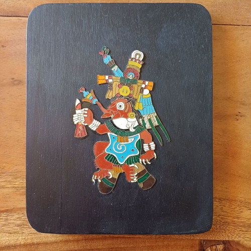 Aztec art wall decorations set of 2, Xolotl Codex Borbonicus