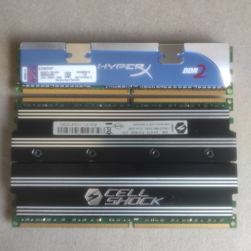 DDR2 RAM 2GB (2x1GB) 1066MHz PC2-8500 Kingston HyperX & Cellshock used with extra cooler