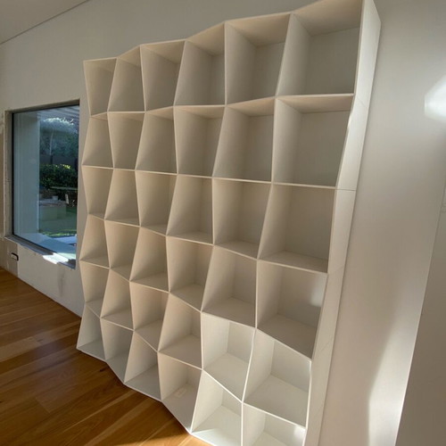 Βιβλιοθήκη από Corian Alivar Wavy καινούργια, λευκή 200x200 cm