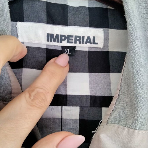 Imperial short sleeve plaid shirt with hood size XL like new