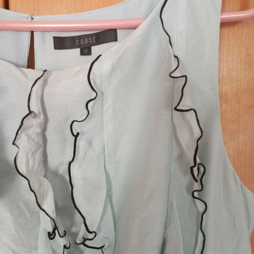 Coast 18 blouse turquoise like new with ruffles