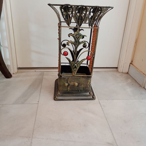 Brass umbrella stand like new, height 43 cm