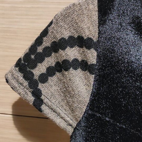 Velour knitted blouse like new, size L, black and beige